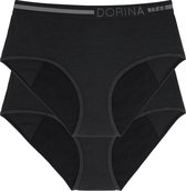 Dorina Midi Slip 2-pack - Menstruatieondergoed - - XL - Zwart