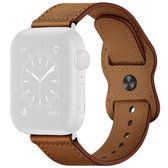 Dubbel gat lederen horlogeband voor Apple Watch Series 6 & SE & 5 & 4 44 mm / 3 & 2 & 1 42 mm (roodbruin Crazy Horse)