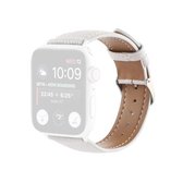 Cross Texture lederen vervangende horlogebanden voor Apple Watch Series 6 & SE & 5 & 4 40 mm / 3 & 2 & 1 38 mm (wit)