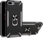 PC + TPU-beschermhoes met 360 graden draaibare ringhouder voor iPhone 8 Plus & 7 Plus (grijs)