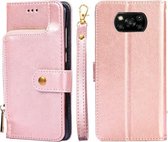 Ritstas PU + TPU Horizontale Flip Leather Case met Houder & Kaartsleuf & Portemonnee & Lanyard Voor Xiaomi Poco X3 NFC (Rose Gold)