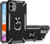 PC + TPU-beschermhoes met 360 graden draaibare ringhouder voor iPhone 11 (grijs)