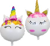Eenhoorn Helium Ballonnen Verjaardag Versiering Unicorn Ballonnen Decoratie Feest Versiering 70 Cm Met Rietje – 2 Stuks