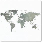 Muismat - Mousepad - Wereldkaart - Waterverf - Wereld - 30x30 cm - Muismatten