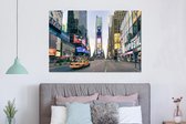 Wanddecoratie Metaal - Aluminium Schilderij Industrieel - New York - Geel - Manhattan - 150x100 cm - Dibond - Foto op aluminium - Industriële muurdecoratie - Voor de woonkamer/slaapkamer