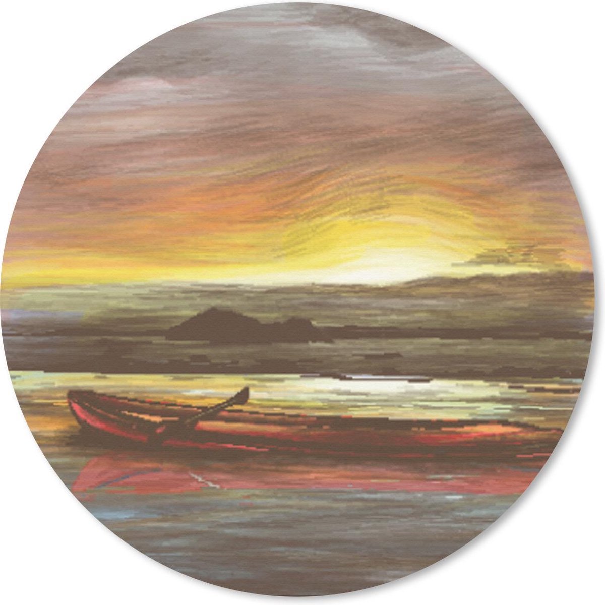 Muismat rond 30x30 cm - Mousepad Boot - Zee - Zon - Ronde muismatten