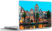 Laptop sticker - 14 inch - Amsterdam - Kanaal - Huis - 32x5x23x5cm - Laptopstickers - Laptop skin - Cover