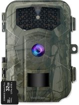 Vivid Green Wildcamera met Nachtzicht - Nachtcamera Wild voor Buiten Dieren - Wildlife Camera - Met PIR Sensor - 32MP