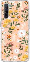 Oppo Find X2 Lite Hoesje Siliconen - Flowers fabric Case/Cover TPU - Smartphonebooster.nl