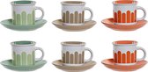 Set van koffiekopjes DKD Home Decor Metaal Keramiek (6 pcs)