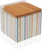 Zoutvaatje met deksel Corduroy Keramisch Bamboe (10,5 x 11 x 11 cm)