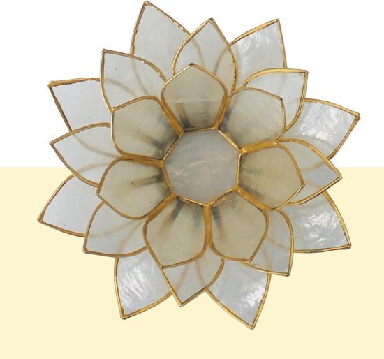 Nusa Originals – Photophore Fleur de Lotus Wit – Handgemaakt – 18x6cm – Photophore Fairtrade