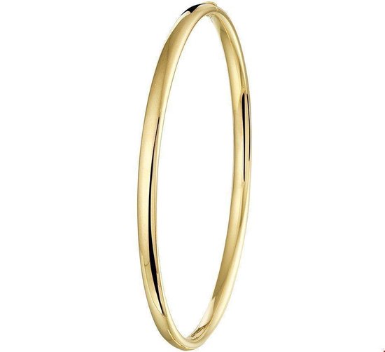 bangle Goud met Zilveren Kern Scharnier Massief Bolle Buis 4 X 64 mm