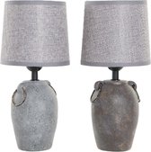 Bureaulamp DKD Home Decor Polyester Porselein (2 pcs) (15 x 15 x 32 cm)