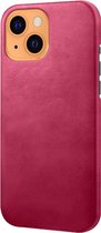 Leather Back Cover - iPhone 13 Hoesje - Roze