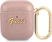 Guess Saffiano Logo AirPods 1 - AirPods Case 2 - Pink