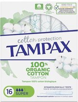 SUPER TAMPONS 100 % ORGANIC TAMPAX (16 stuks)