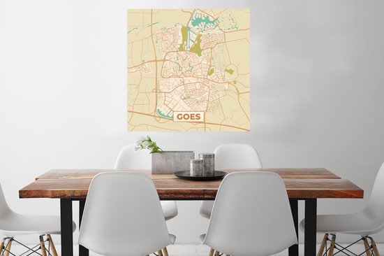 Affiche Carte - Goes - Vintage - 75x75 cm
