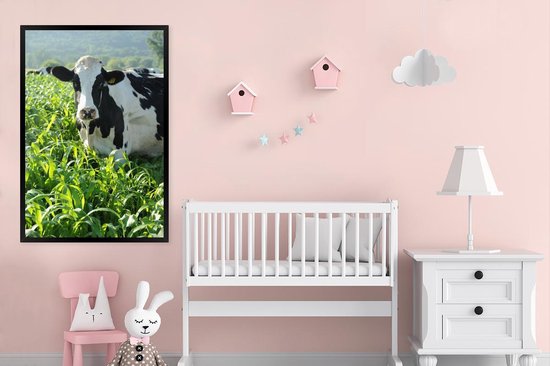 Cadre photo avec affiche - Vache - Herbe - Berg - Animaux - 80x120 cm - Cadre pour affiche