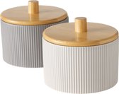 Dulaire Voorraadpot Modern Grijs/Beige Met Houten Deksel 2 L - 2 st.