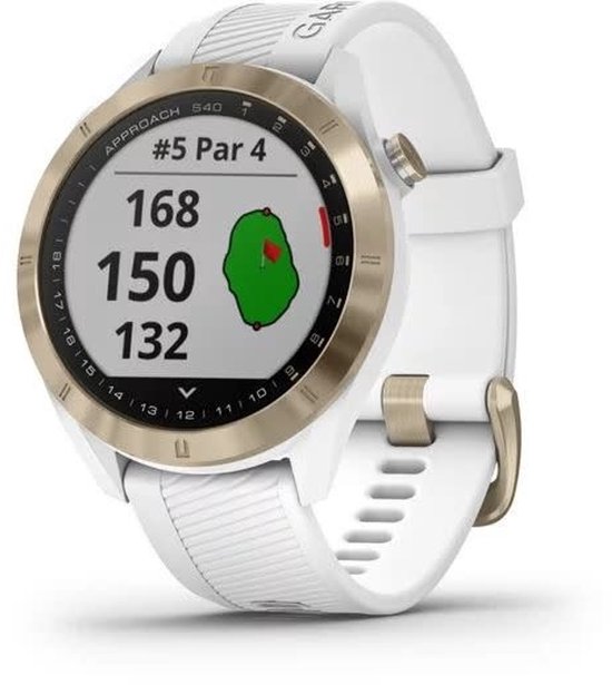 Garmin Approach S40 - Golfhorloge - Stainless Steel - 43 mm - Lichtgoud/wit