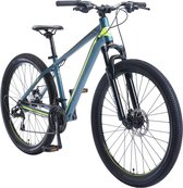 Bikestar 27.5 inch, 21 speed hardtail Sport MTB, blauw /groen