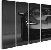 Artaza Toile Peinture Quadriptyque Noir Voiture de Sport Voiture - 80x60 - Photo sur Toile - Impression sur Toile