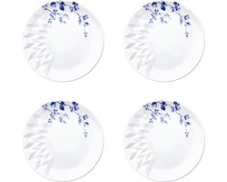 Ontbijtbord Blauw Vouw - Porselein - 21 cm - 4 stuks