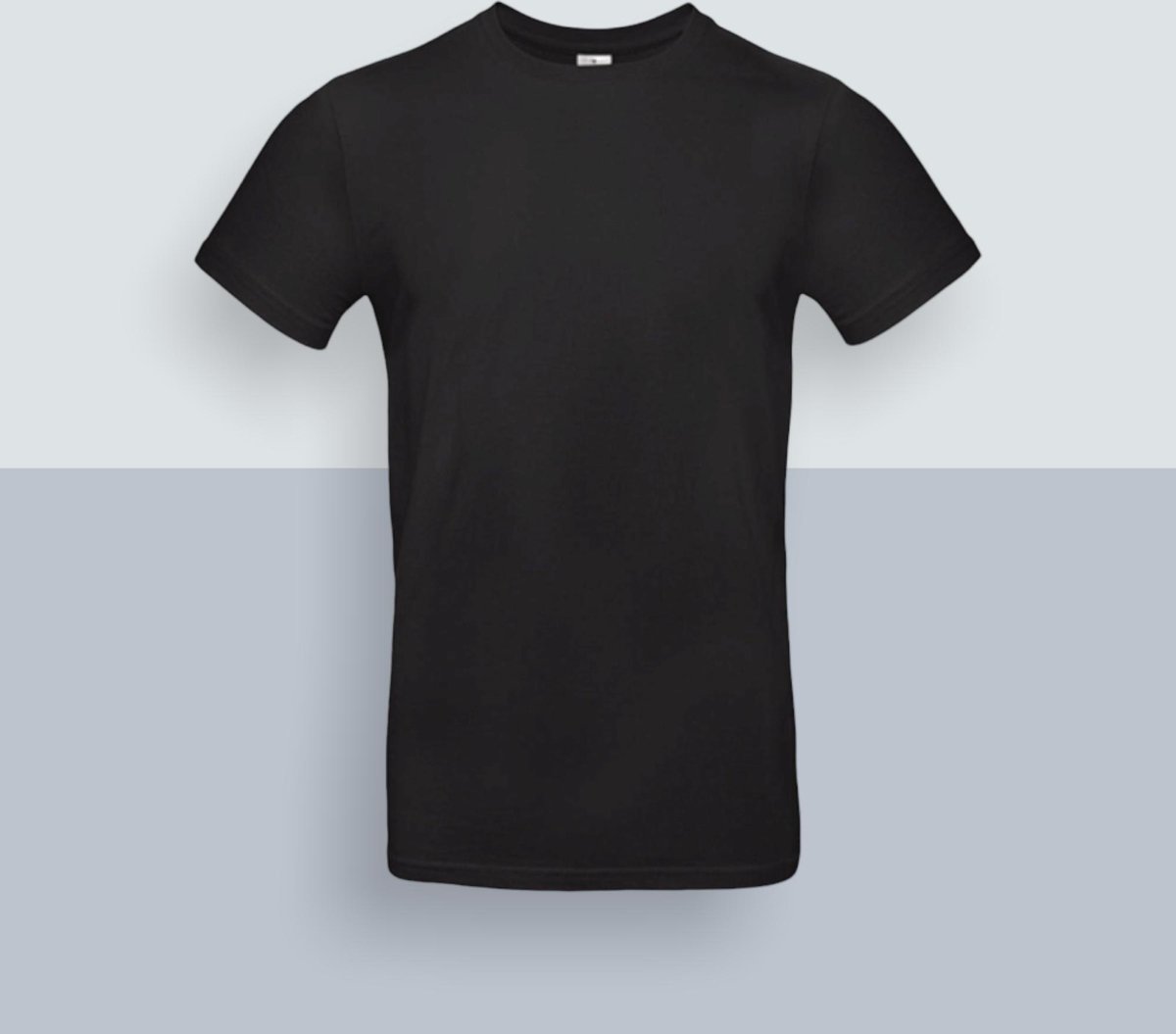 B & C - T-Shirt - pakket van 5 shirts - model heren - effen zwart - maat L