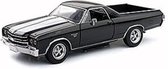 1970 Chevy El Camino SS 396 (Zwart/Wit) (20 cm) 1/24 Motor Max - Modelauto - Schaalmodel - Model auto - Miniatuurautos - Miniatuur auto