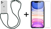 iParadise iPhone 11 Pro hoesje met koord transparant shock proof case - 1x iPhone 11 Pro screenprotector