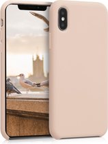kwmobile telefoonhoesje voor Apple iPhone X - Hoesje met siliconen coating - Smartphone case in parelmoer