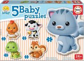 Set van 5 Puzzels Baby Educa dieren (19 pcs)