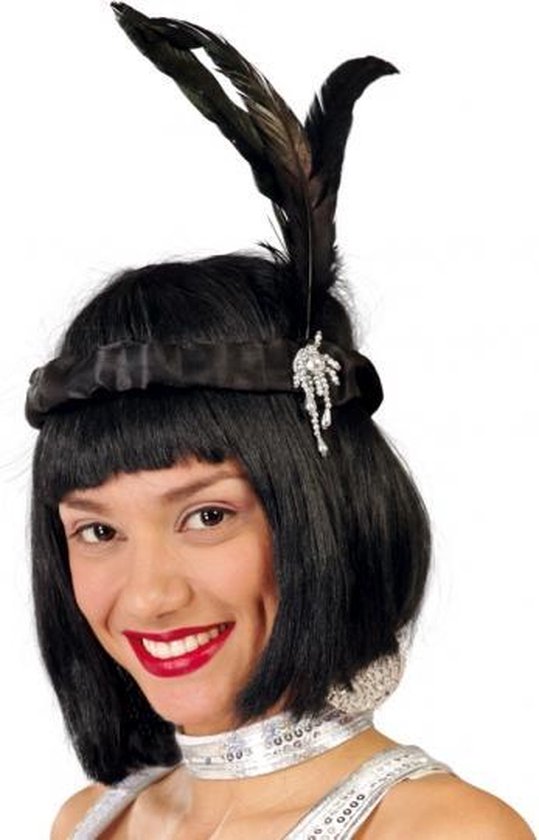 4x stuks zwarte Charleston twenties hoofdband voor dames - Carnaval  verkleed spullen | bol.com