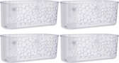 Set van 4x stuks transparante shampoo flessenhouders met druppels 26 cm - Badkameraccessoires - Shampoo/zeep rekje/houders