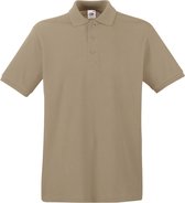 Khaki polo shirt premium van katoen voor heren - Polo t-shirts voor heren XL (EU 54)