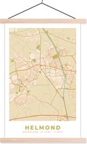 Porte-affiche avec affiche - Affiche scolaire - Plan de la ville - Helmond - Vintage - 60x90 cm - Lattes vierges