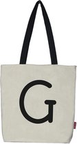 Stevige Boodschappentas Naturel , letter G