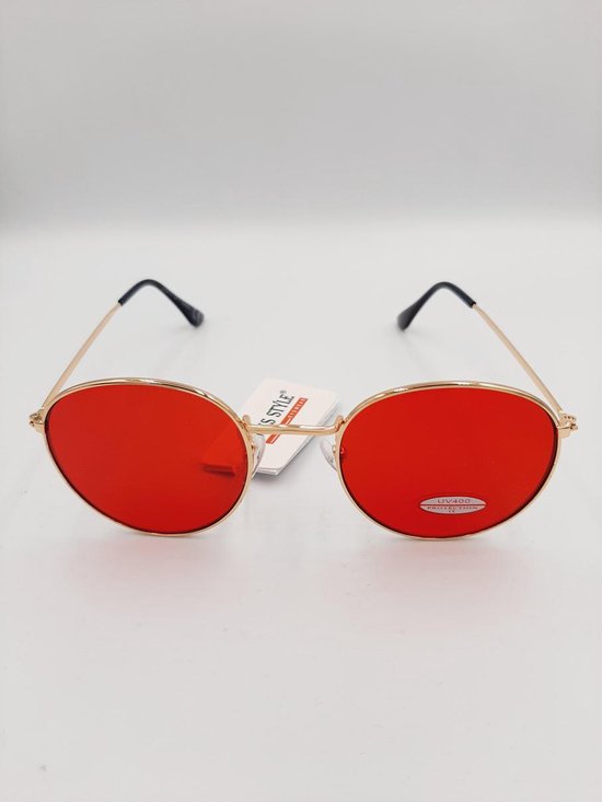 Zonnebril - Hippie Bril - Rode Glazen - Sunglasses - Woodstock - Retro |  bol.com