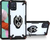 Matte TPU + PC magnetische schokbestendige hoes met ringhouder voor Samsung Galaxy A51 (zwart)