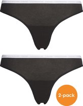 Calvin Klein dames CK ONE Cotton strings (2-pack), zwart -  Maat: S