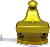 perforator 2gaats - ZINAPS Hole Punch Metal met stoprail - Non Electric - Groot Kantoor - Zon geel (WK 02132)