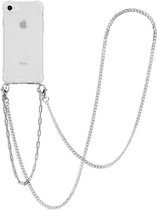 iMoshion Backcover met koord + armband hoesje - Ketting iPhone SE (2022 / 2020) / 8 / 7 hoesje - Zilver