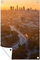 Muurdecoratie Los Angeles - Amerika - Zonsondergang - 120x180 cm - Tuinposter - Tuindoek - Buitenposter