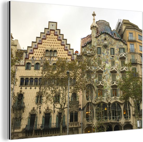 Architecture de Gaudi Aluminium 90x60 cm - Tirage photo sur aluminium (décoration murale en métal)