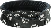 Trixie hondenmand jimmy ovaal zwart met pootprint 65x55 cm