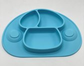 Placemat voor kinderen - kinderservies - baby bordje - 2 zuignappen - siliconen antislip - blauw
