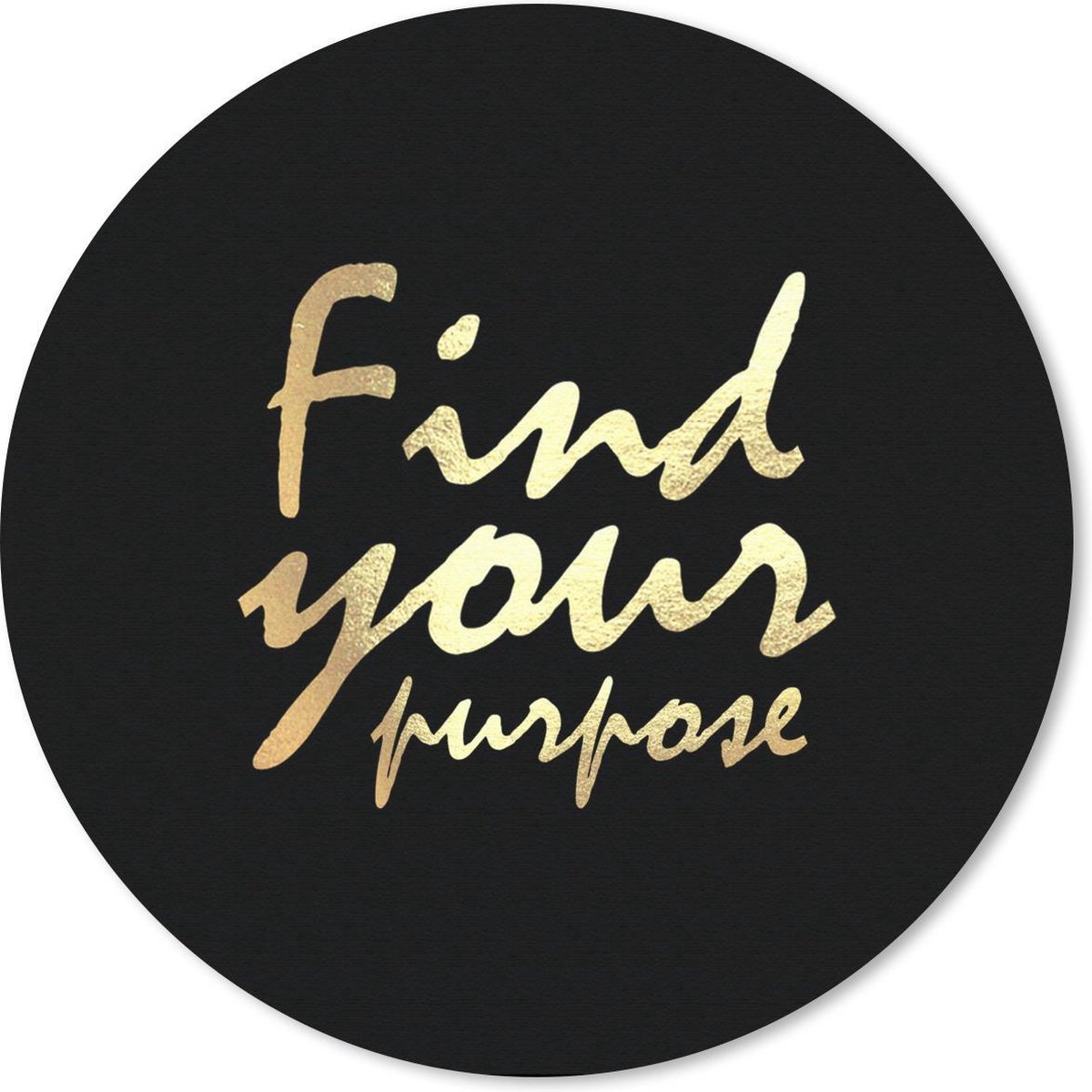 Muismat rond 20x20 cm - Mousepad Quote - Leven - Goud - Zwart - Ronde muismatten