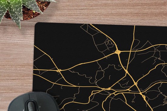 Muismat 30x30 cm - Mousepad Kaart - Namen - België - Goud - Zwart - Muismatten