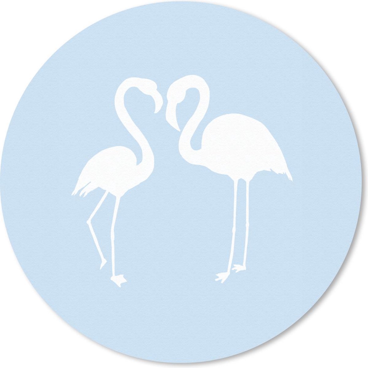 Muismat rond 30x30 cm - Mousepad Flamingo - Silhouette - Pastel - Ronde muismatten
